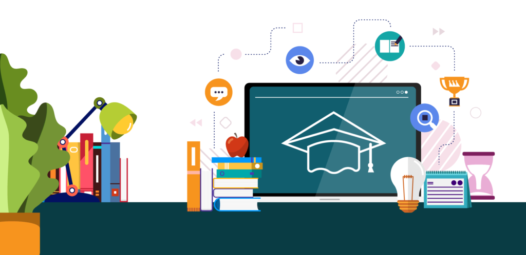 illustration of online teaching